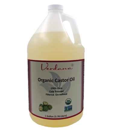 Organic Verdana Castor Oil – USDA Certified Organic – Cold Pressed, Unrefined, 100% Pure and Hexane Free - 1 Gallon Bulk Size 128 Fl Oz