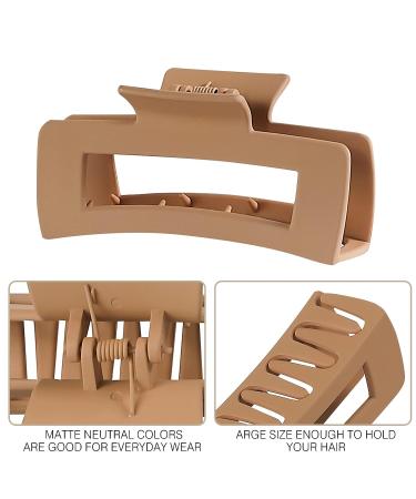 6 Pcs Hair Claw Clips - 3 Square Matte & 3 Metal Hair Clips for Women/Girls | Non-Slip Strong Hold - Buy Online on GoSupps.com