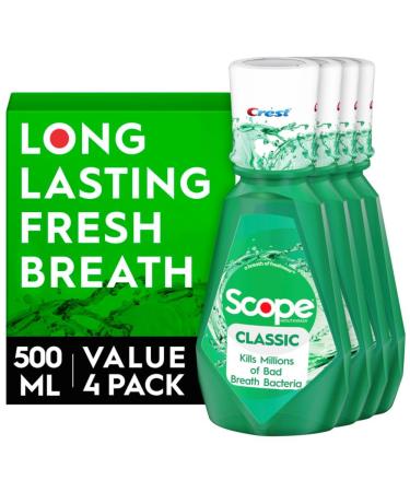 Crest Scope Classic Mouthwash Original Formula 500 Ml 4 Count