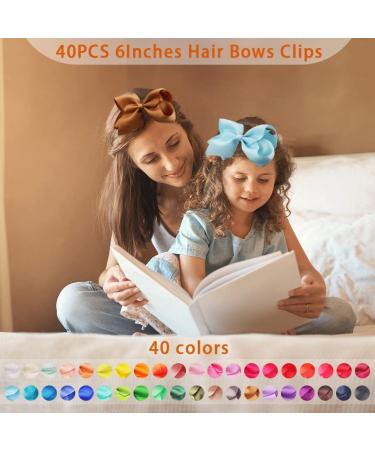 Yxiang 40PCS 6In Hair Bows Clips for Girls - Holiday Grosgrain Ribbon Barrettes in 40 Colors - Buy Online on GoSupps.com