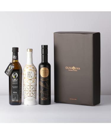 The best Extra Virgin Olive Oils in the world (Jaén Selección 2021) - Pack of 3 bottles of 500 ml (Cardboard gift box)