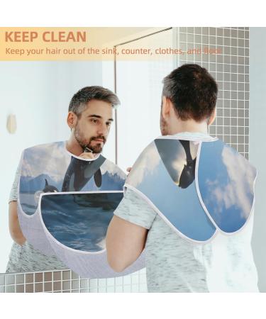 Jumping Whale Beard Bib Apron - Best Beard Hair Catcher for Men | Perfect Father's Day & Christmas Gift for Dad & Husband | Beard Bib with 2 Suction Cups - Buy Online on GoSupps.com