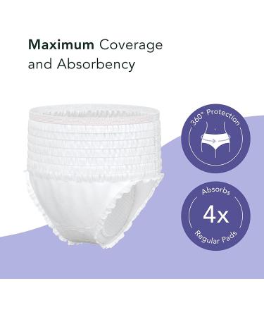 Rael Organic Cotton Cover Overnight Underwear - Panty Style | Unscented Disposable Period & Postpartum Underwear | Teen & Maximum Coverage (Size S-M, 10 Count) - Buy Online on GoSupps.com