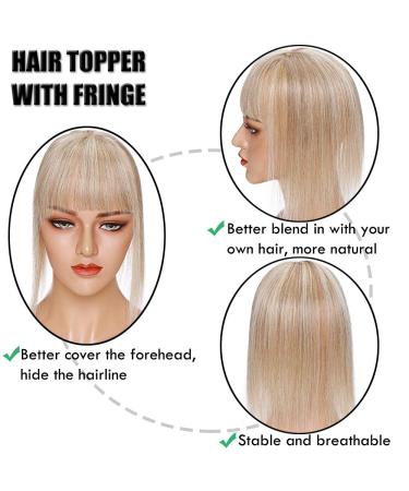 Elailite Mono Hair Part Real Hair Topper for Women | 150% Density Clip-In Extensions | Remy Smooth 10-25cm | #18/613 Ash Blonde & Bleached Blonde - Buy Online on GoSupps.com