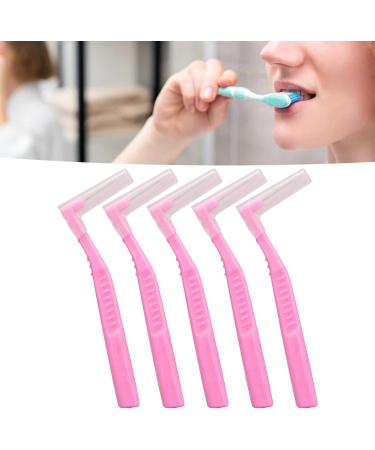 L-Shaped Interdental Brushes - 5 Pack for Effective Plaque Removal | Ideal for Braces & Between Teeth | Pink Cups - Buy Online on GoSupps.com