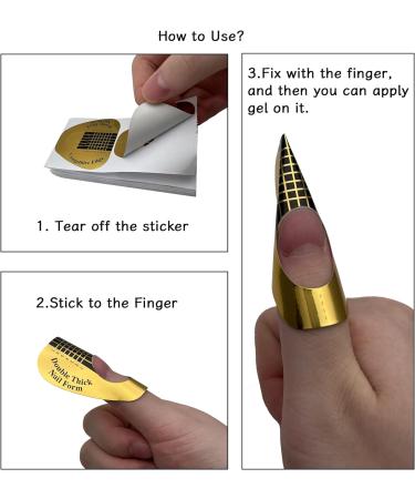 20 Pieces Acrylic Nail Forms Gold Horseshoe Nail Extension Tips for Acrylic Nails UV Gel Nail Extension Forms Guide Stickers - Buy Online on GoSupps.com
