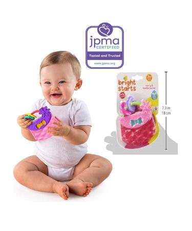Bright Starts Carry & Teethe Purse Chillable Teether Toy - Pretty in Pink | Ages 3M+ - Buy Online on GoSupps.com