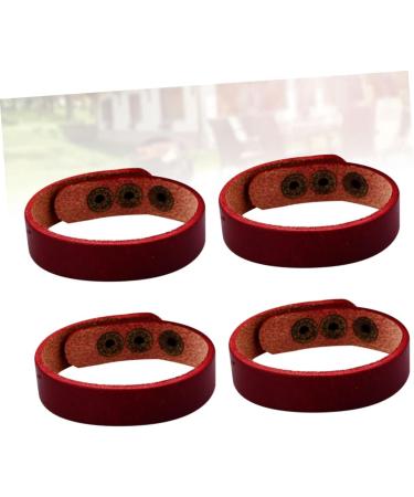 ABOOFAN 8 Pcs Couples Bracelets Bond Bracelets for Couples Leather Bracelets Cuff Wrap Bracelet Leather Snap Bracelet Leather Bangle Wrist Chain Unisex Bracelet Button Light Board Jewelry Dark Red 1.5X21.5CM - Buy Online on GoSupps.com