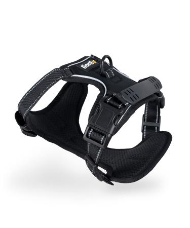 lionto dog harness padded anti-pull harness reflective safety harness adjustable size M black M Black