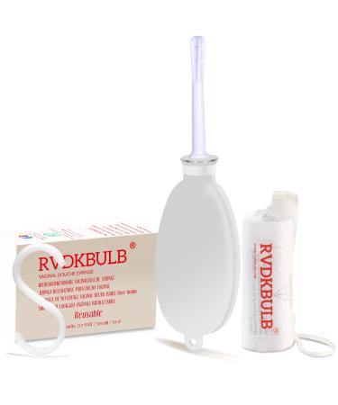 Compact Silicone Douche Bag Pocket Size Reusable Travel Douche Kit 24 Fl Oz Capacity White