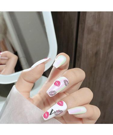 DIY Nail Decorations Manicure Lovely Red Lips Nail Art Stickers Nail Decals Self-Adhesive - Buy Online on GoSupps.com