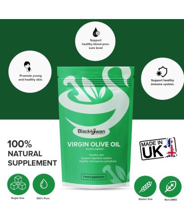 Black Swan Virgin Olive Oil Softgels 1000mg - Anti-oxidant Anti-inflammatory Healthy Skin - Nervous System Support - 30 Caps 1 count (Pack of 1) - Buy Online on GoSupps.com