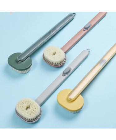 Exfoliating Shower Back Scrubber with Soap Dispenser - Long Handle Bath Brush for Deep Cleansing and Skin Exfoliation - Gray - Buy Online on GoSupps.com