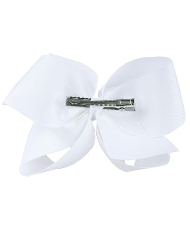DEEKA 16 PCS White 4 Inch Hand-made Hair Bow Grosgrain Ribbon Alligator Clips for Girls - Buy Online on GoSupps.com