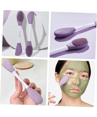 Housoutil Makeup Cleanser Brush Wash Brush Dual Sided Applicator Scrubbers Silicone Cleansing Brush Clay Applicator Cleaning Scrubber Mud Cleaner Facial Plastic - Buy Online on GoSupps.com