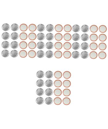 POPETPOP 120 Pcs Mason Jar Lids Regular Mouth Canning Lids Caps Cover Mason Jar Top Lid Sprouting Lids Mason Jar Drinking Lids Metal Lid Tool CD Coffee Things Tinplate Split Sealing Cap Silverx4pcs 7X7X0.2CMx4pcs