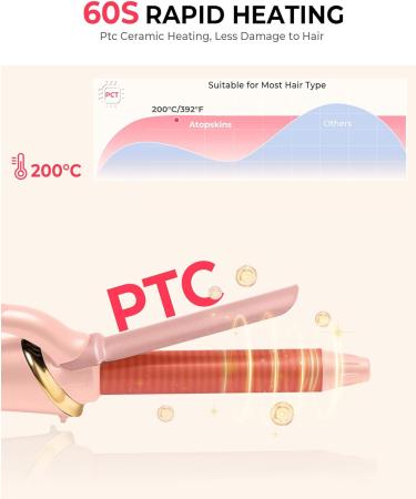 Ukliss Mini Curling Iron Wand for Short Hair - Travel Friendly Dual Voltage 0.75 Inch Ceramic Curler with 5 Heat Settings & Auto-Off - Perfect Pink Portable Hair Styling Tool - Buy Online on GoSupps.com
