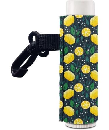 SCRAWLGOD Lemon Print Lip Balm Holder Keychain Portable Lip Balm Sleeve keychain Chapstick Holder Secure and Nice Hand Feeling Set of 5 Lemon 5 - Buy Online on GoSupps.com