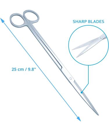 VORESTIC Aquarium Scissors 25cm - Straight Aquascaping Tools for Terrarium Plants - Buy Online on GoSupps.com