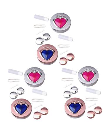 Homsfou 6 STK contact lens container Nursing set for contact lenses container for contact lenses mirror film lens-eye contact case replaceable detergent disassembly pp