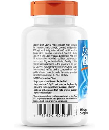 Doctor's Best CoQ10 Plus Selenium Yeast â€“ Heart Health Formula, 45 Count - Buy Online on GoSupps.com