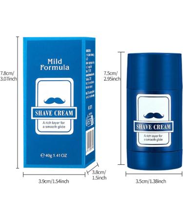 Travel Shaving Cream Shaving Balm 40g Stick 2 in 1 Beard Care & Hair Removal Travel Home - Buy Online on GoSupps.com