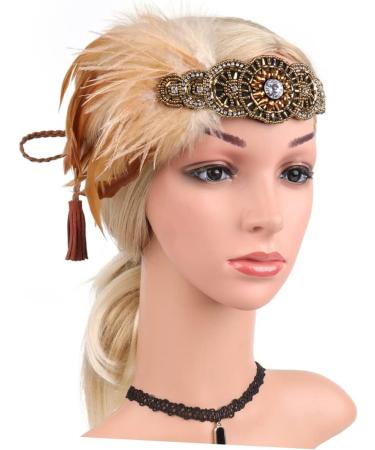 FRCOLOR Ball Headband 1920s Headband Roaring 20s Accessories for Women Harlem Nights Dresses for Women Flapper Headband Roaring 20s Headpieces Great Hair Accessories Hat Crystal - Buy Online on GoSupps.com