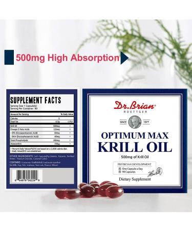 Antarctic Krill Oil Supplement with Astaxanthin 500mg Softgel Capsules | Omega 3 EPA DHA Fish Oil | Cardiovascular Brain Joint Eye Health | High Absorption Burpless | 90 Count - Buy Online on GoSupps.com