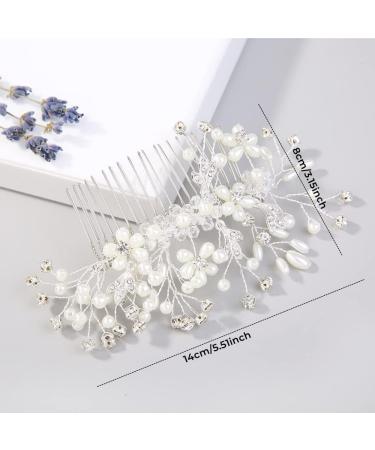 ISLHJDD Wedding Hair Comb Wedding Hair Clip Pearl Hair Comb Rhinestone Bridal Headpiece Pearl Bridal Hairclips Hair Accessories for Women and Girls - Buy Online on GoSupps.com