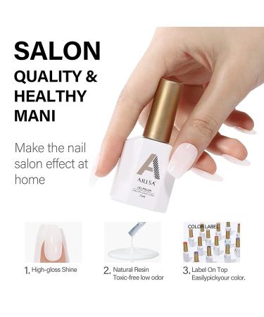 AILLSA Milky White Gel Nail Polish - 15ml Nude Milky Soak Off UV Gel Polish | Quick Dry Transparent Jelly Gel Nail Polish for Long Lasting Manicure DIY at Home - Buy Online on GoSupps.com