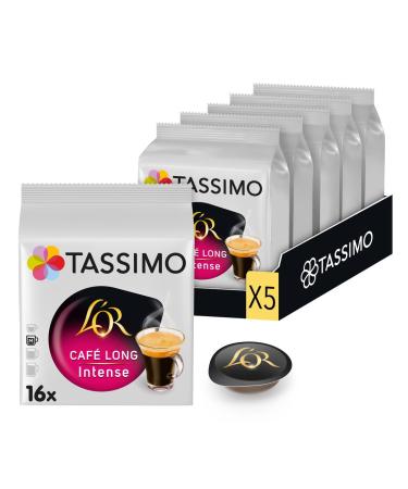 Tassimo 80 Dosettes Caf Long Intense L'OR Compatibles avec les machines TASSIMO 80 Caf s Intense et Cors 5 packs de 16 dosettes