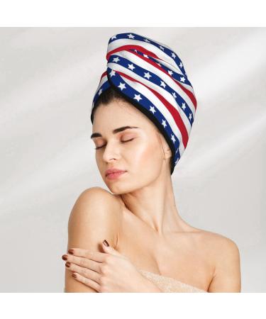 American Patriotic Hair Towel Wrap - Quick Drying Turban for Effortless Hair Care - Buy Online on GoSupps.com