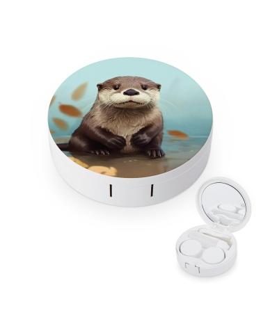 Contact Lens Case Cute Otter Portable Travel Contact Lens Box Contact Lens Storage Box