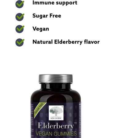 New Nordic Elderberry Vegan Gummies - 60 Count with Elderberry Extract for Immune Support - Buy Online on GoSupps.com