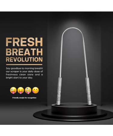 Tongue Scraper for Kids - 100% Stainless Steel U-Shaped Tongue Cleaner for Fresh Breath & Oral Hygiene (Pack of 2) - Fun Emoji Design - Buy Online on GoSupps.com