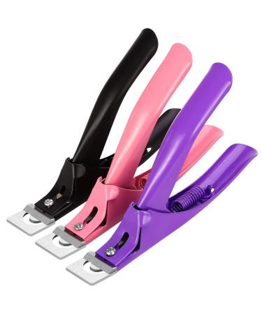 iufvbgxdh 3 Pieces Rustproof Stainless Steel Nail Clipper Acrylic Nail Tips Cutter Nail Catcher Trimmer Manicure Tool for Salon DIY Nail Art