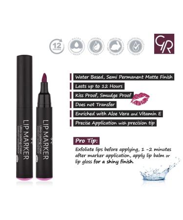 Golden Rose Lip Marker Lip Stain - Ultra Long Lasting, Natural Finish with Aloe Vera & Vitamin E (101) - Buy Online on GoSupps.com
