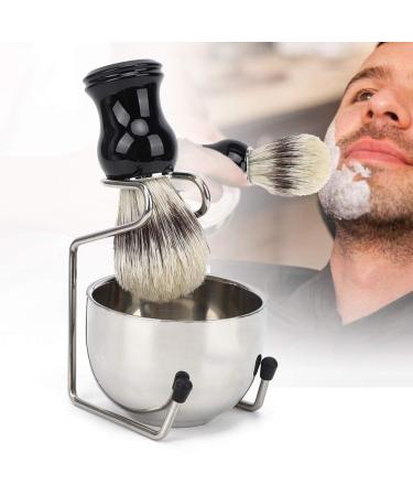 Men's 3-Part Razor Brush and Bowl Set | Stainless Steel Holder for Daily Shaving | Optimal Grooming Tool - Buy Online on GoSupps.com