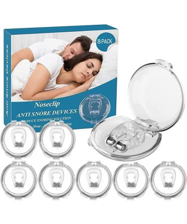 Anti Snoring Device Anti Snoring Nose Clip 8 Pack Snore Stopper Silicone Magnetic Snoring Solution Comfortable Snore Stopper for Men and Women AB