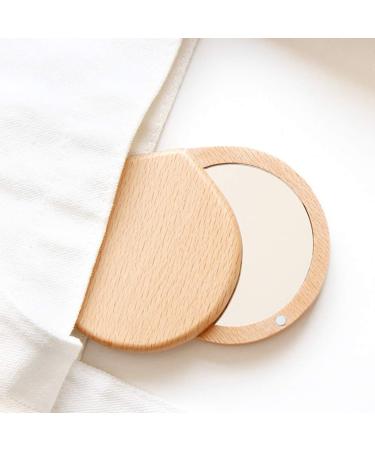 Beaupretty Wooden Travel Makeup Compact Mirror - Small Portable Folding Pocket Mirror for On-the-Go Beauty - Buy Online on GoSupps.com