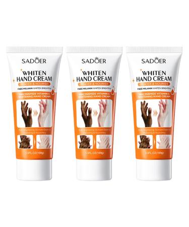 BakerMiche Hand Cream Moisturizing and Whitening Hand Cream Set 100g x 3 Pieces Natural Extracts Daily Moisturizing Hand Cream Nourishing Hand Cream Nongreasy and Fast Absorbing
