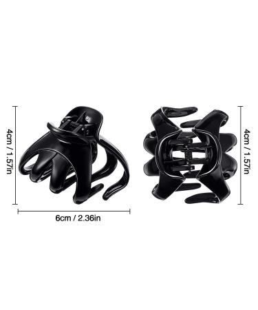 6 Pieces 6 cm No-Slip Octopus Hair Clips - Black Hairpins with Grip - Buy Online on GoSupps.com