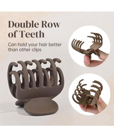 DEEKA 12 PCS Small Hair Clips Set - Double Row Teeth Hair Claw Clips for Thin Short Hair - Flower Matte Rectangle Clips - Women and Girls Accessories - 1.5 Inch (Pack of 12) - Black Brown White - Buy Online on GoSupps.com
