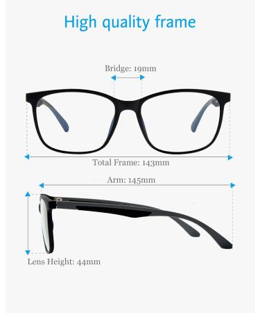 ANRRI Blue Light Blocking Glasses - Lightweight Anti Eyestrain Eyeglasses for Men & Women in Black & Grey Frame - Buy Online on GoSupps.com