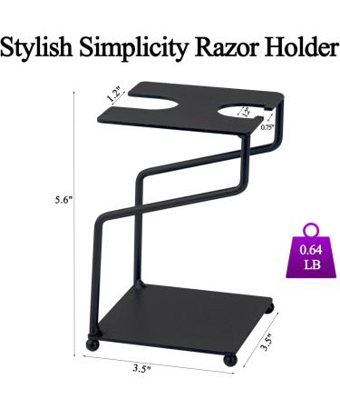 Dgudgu Stainless Steel Safety Razor & Shaving Brush Stand - Black Shave Holder for Men - Buy Online on GoSupps.com