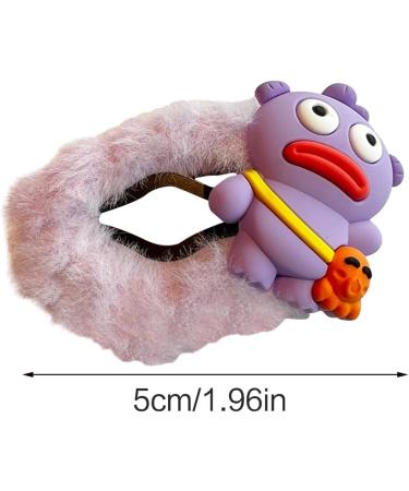 xbiez Cartoon Rubber Clownfish Hair Clip Cute Cloud Shape Snap Hairpin Furry Plush Barrettes Winter Headdress Hair Accessories Pink - Buy Online on GoSupps.com