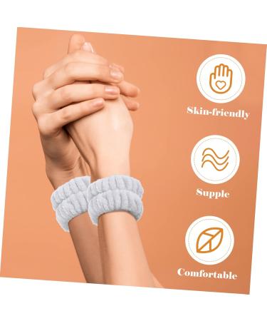 BESTYASH 2pi ces Bracelet de Lavage du Visage Lot de Bracelet Souple pour Spa Serviettes Absorbantes pour Fille lastique pour Yoga et Nettoyage Gris - Buy Online on GoSupps.com