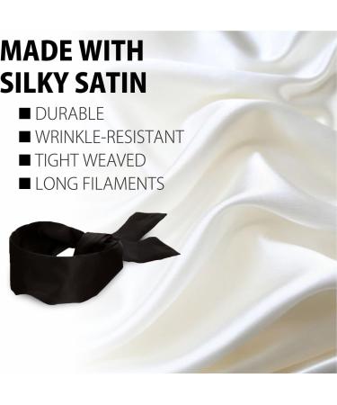 Lang Horn 2 pcs Silk Satin Blindfold Eye Mask - Soft Sleep Mask Gift (Black 155cm / 62 ) - Luxury Comfort for Better Sleep - Buy Online on GoSupps.com