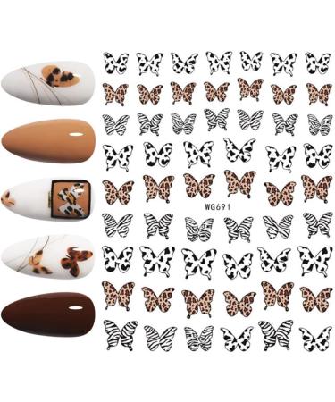 Women Stylish DIY 3D Slider Nail Art Decoration Manicure Tool Cow Butterfly-shape Pattern Nail Sticker(01) Style1 - Buy Online on GoSupps.com
