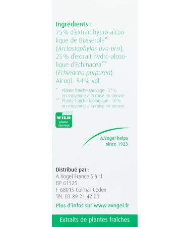 A.VOGEL - Urinary health - Fights against urinary infections cystitis - Urinary comfort - Bearberry extract and fresh Echinacea - 100% natural and organic plant active ingredients - 50 ml - Buy Online on GoSupps.com